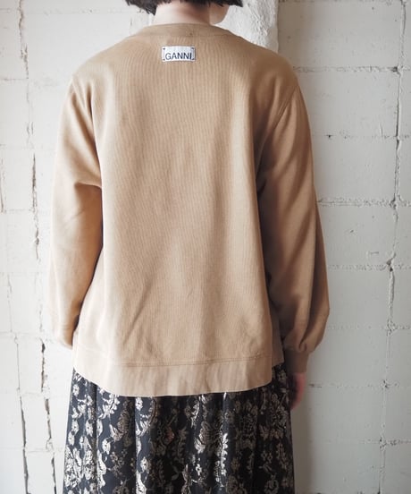 GANNI Volume Sleeve Logo Tag Sweatshirt BE