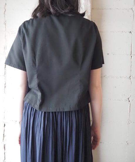 1960's Euro Overdyed Embroidered Cutwork Blouse BK