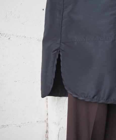 REMAKE Knit Cuff Nylon Snap Jacket BK