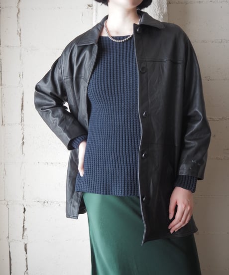 LEATHER ELEMENTS Leather Coverall Jacket BK
