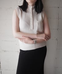 Mock Neck Buttoned Knit Vest IV