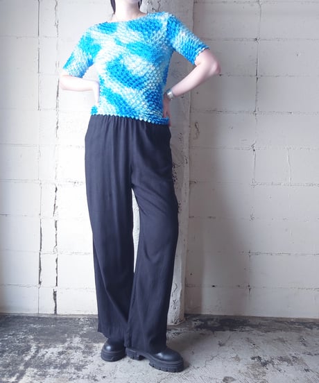 Short Sleeve Popcorn Top LBL BL