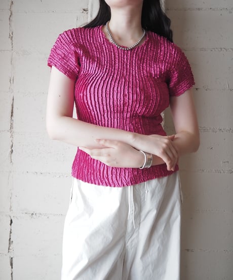 Made in France Pleated French Sleeve Top PI