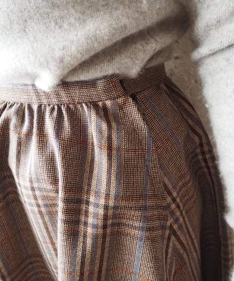 Plaid Flared Long Skirt BR