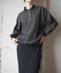Made in USA Lattice Pattern Polo Shirt BK GD