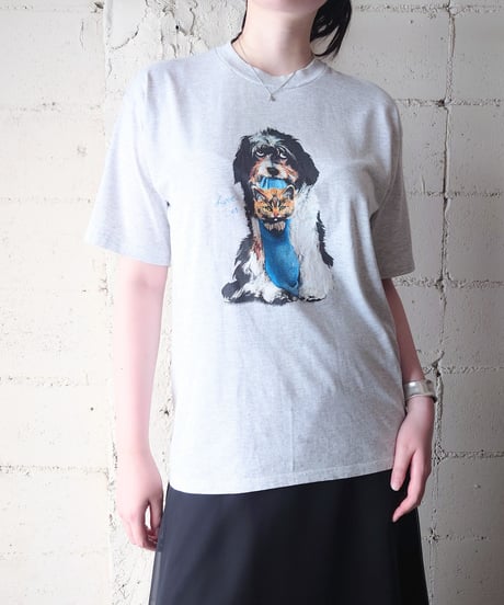 Dog and Cat Graphic Print T-Shirt LGR