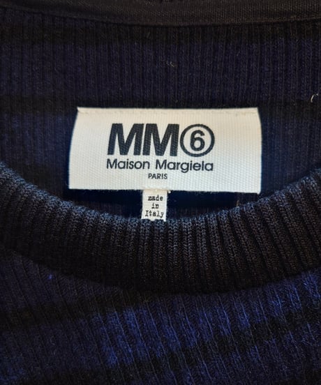 MM6 Maison Margiela Asymmetric Design Rib Cutsewn Dress NVBK