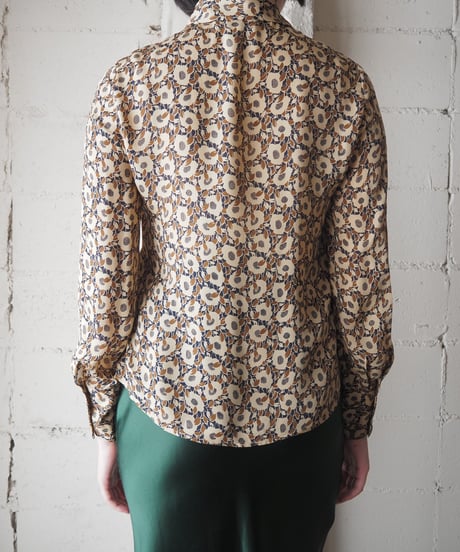 Rena Rowan Flower Pattern Silk Blouse BE NV