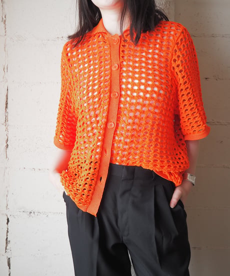 Oversized Mesh Polo Knit OR
