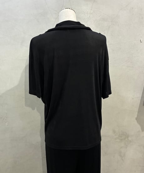 Open Collar Short Sleeve Easy Shirt BK