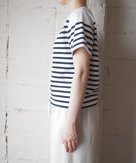 Remake Lace Up Short Sleeve Basque Shirt DNV WH
