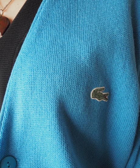 1980's LACOSTE Made in Spain V Neck Cardigan BL