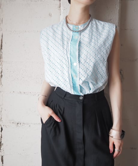 1980's Euro Embroidery Lace Shirt WHLBL