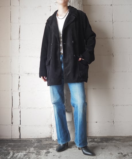 MAX STUDIO Corduroy Double Breasted Jacket BK