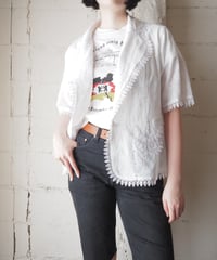 1970-80's Cutwork Lace S/S Jacket WH
