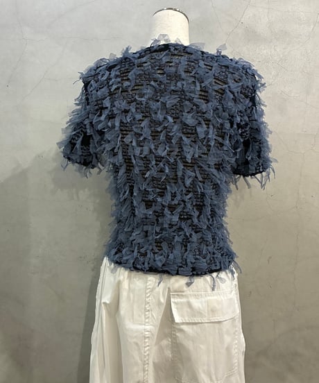 Fringe Tulle S/S Top NVLBL