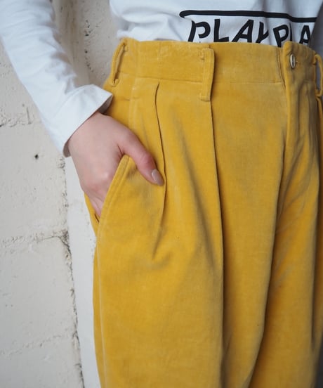 Y's Velour Tuck Tapered Pants YE