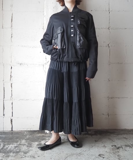 Pleated Easy Tiered Skirt BK