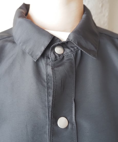 REMAKE Knit Cuff Nylon Snap Jacket BK