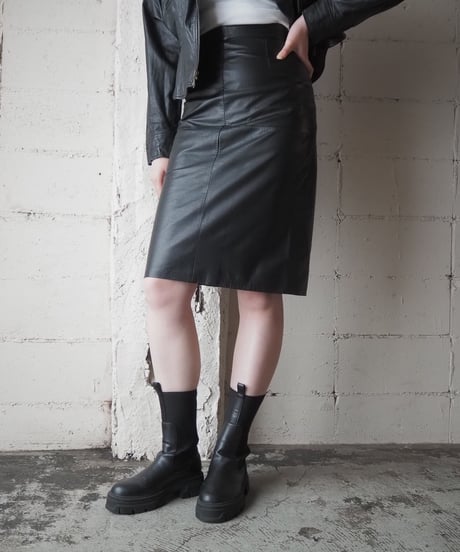 Leather Tight Skirt BK