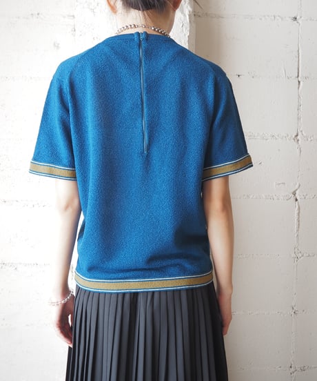 1970's Contrast Trim Ringer Top BL YE