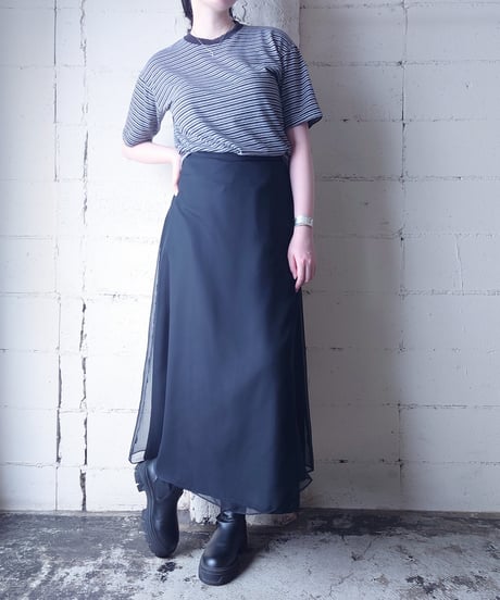 Multi Striped Crew Neck T-Shirt BK WH