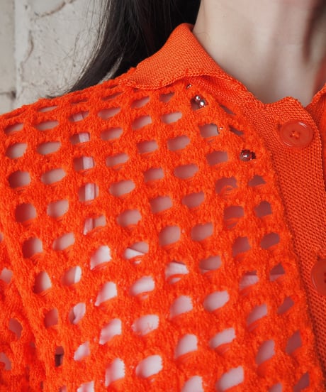Oversized Mesh Polo Knit OR