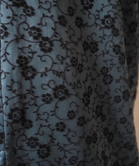 Made in USA Flocked Floral Pattern Long Skirt DGN