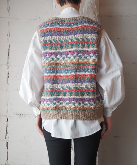 L.L.Bean Multicolor Knit Vest BRPURIV