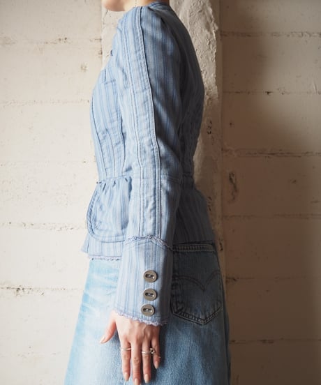 MARC JACOBS Band Collar Stripe Jacket BL