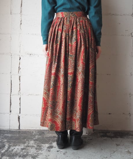 Talbots Paisley Tuck Skirt REKA