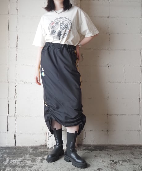 Remake adidas Drawstring Track Skirt BK YE