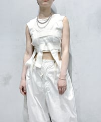 Woven Band Design Top WH