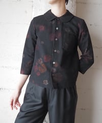 tricot COMME des GARÇONS Flower×Sheer Layered Shirt BK