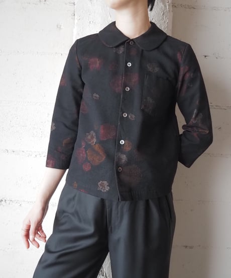tricot COMME des GARÇONS Flower×Sheer Layered Shirt BK