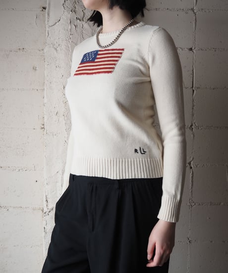 LAUREN Stars and Stripes Cotton Knit Sweater IV