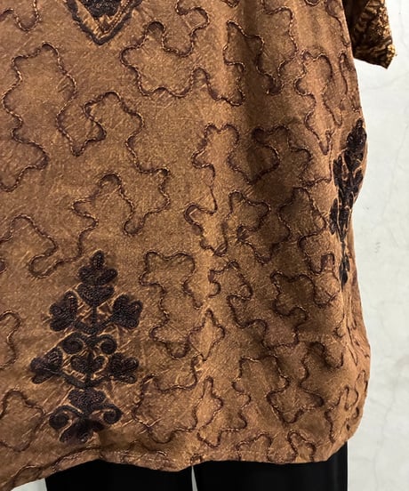 Ethnic Embroidery Dolman Sleeve Top BR