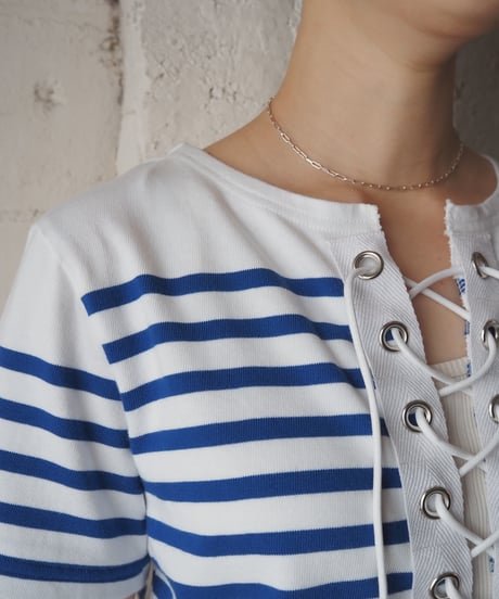 Remake Lace Up Short Sleeve Basque Shirt