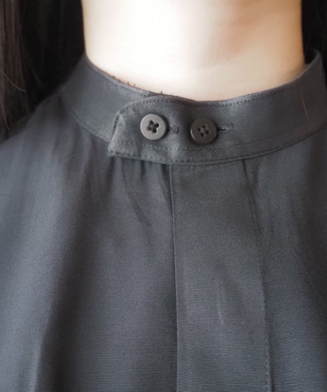 pavo by Lastrada Band Collar Rayon Shirt BK
