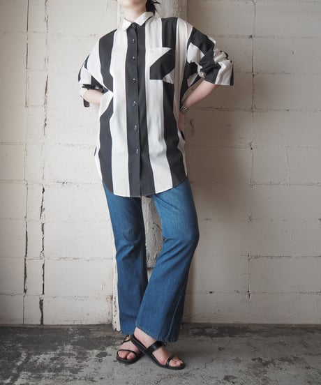 Made in USA Color Block Striped Shirt BKIV