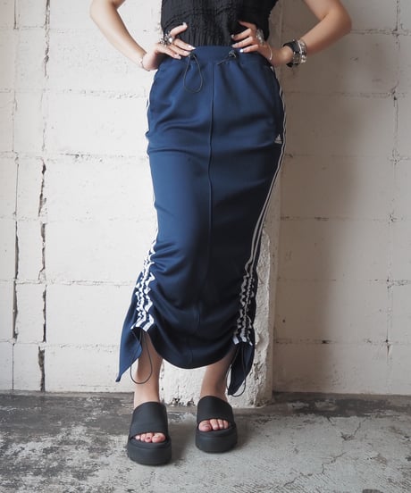 Remake adidas Drawstring Track Skirt NV WH