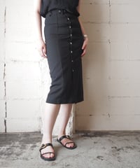 Front Button Tight Skirt BK