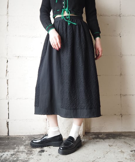 tricot COMME des GARÇONS Lace Switching Midi Skirt BK
