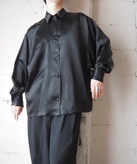 Made in France Back Tape Satin Shirt BK