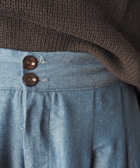 Denim Tuck Wide Pants BL