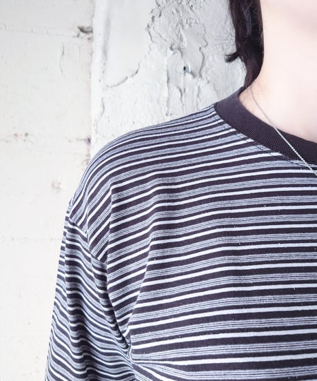 Multi Striped Crew Neck T-Shirt BK WH