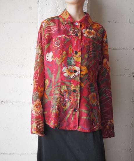 CHICO'S Opal Proressing Sheer Shirt REYEGN