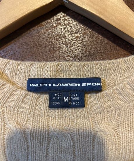 RALPH LAUREN SPORT Cable Knit Wool Sweater BE