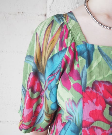 Plant Pattern  Square Neck GN