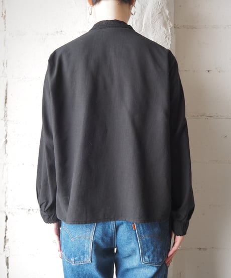 1920-30's Euro Lace Hem Overdyed Blouse BK